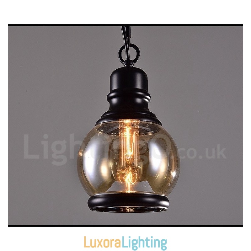 Designer Touch Decorative Retro Vintage Pendant Light with Glass Shade Lamp