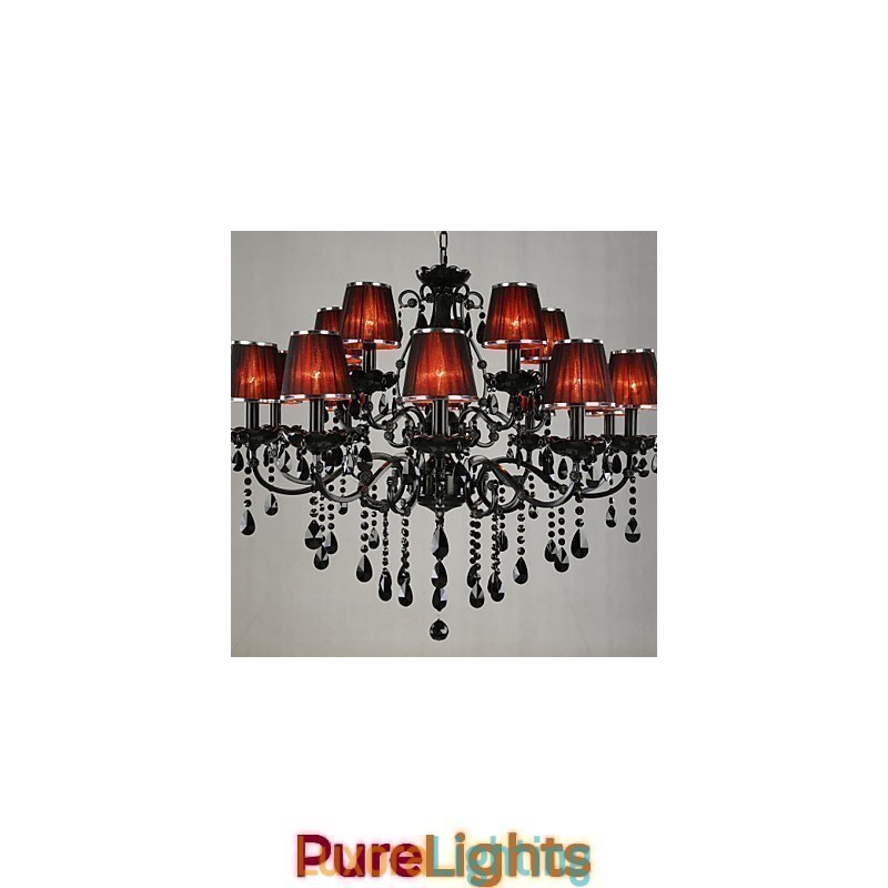 Designer Touch Decorative Chandelier Crystal Modern Contemporary Crystal 15 Light Red