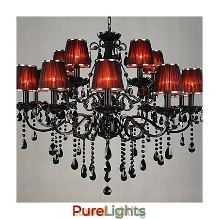 Designer Touch Decorative Chandelier Crystal Modern Contemporary Crystal 15 Light Red