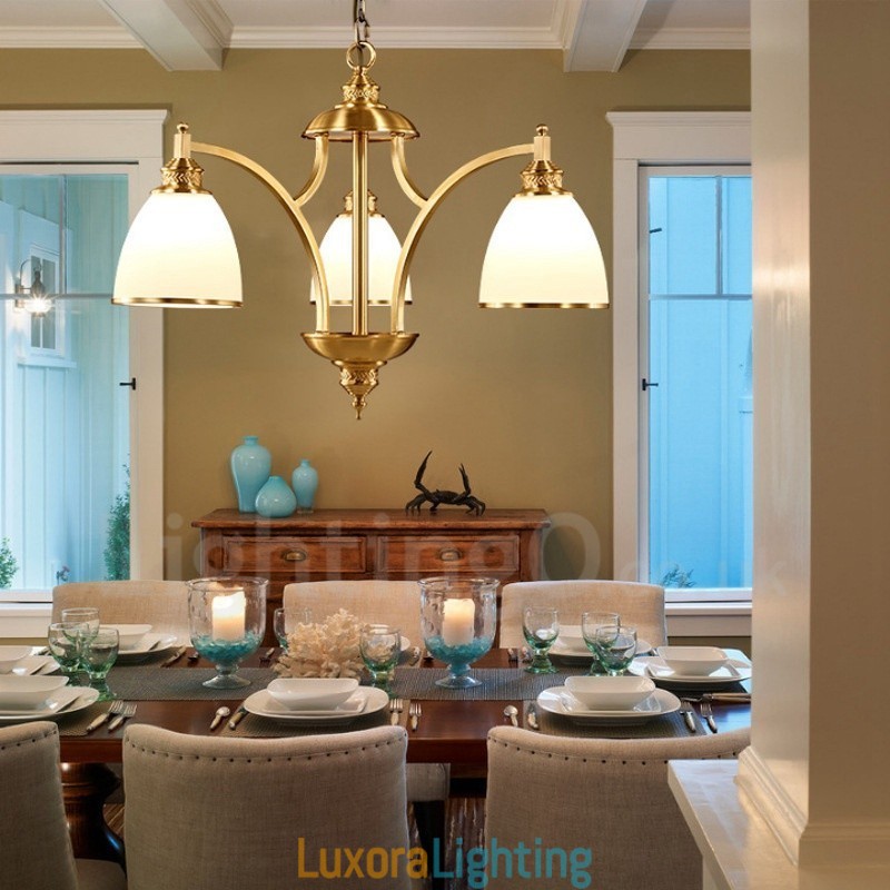 Designer Touch Decorative 3 Light Rustic Lodge Integrated Metal Copper Chandelier