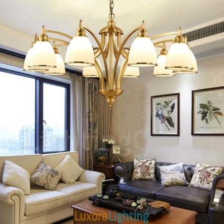 Designer Touch Decorative 10 Light Rustic Lodge Integrated Metal Copper Chandelier