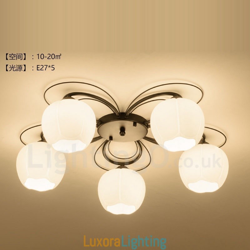 Designer Touch Decorative 5 Light Rustic Lodge Integrated Chandelier