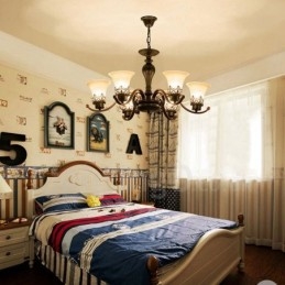 Designer Touch Decorative 6 Light Rustic Lodge Integrated Metal Chandelier