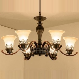 Designer Touch Decorative 6 Light Rustic Lodge Integrated Metal Chandelier