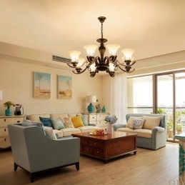 Designer Touch Decorative 8 Light Rustic Lodge Integrated Metal Chandelier