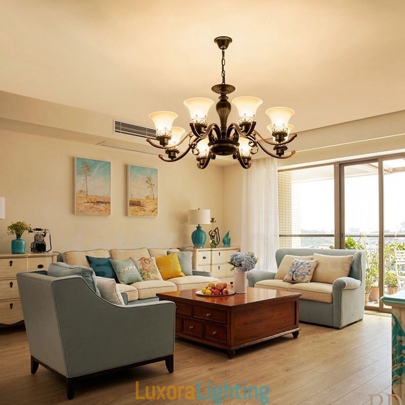 Designer Touch Decorative 8 Light Rustic Lodge Integrated Metal Chandelier