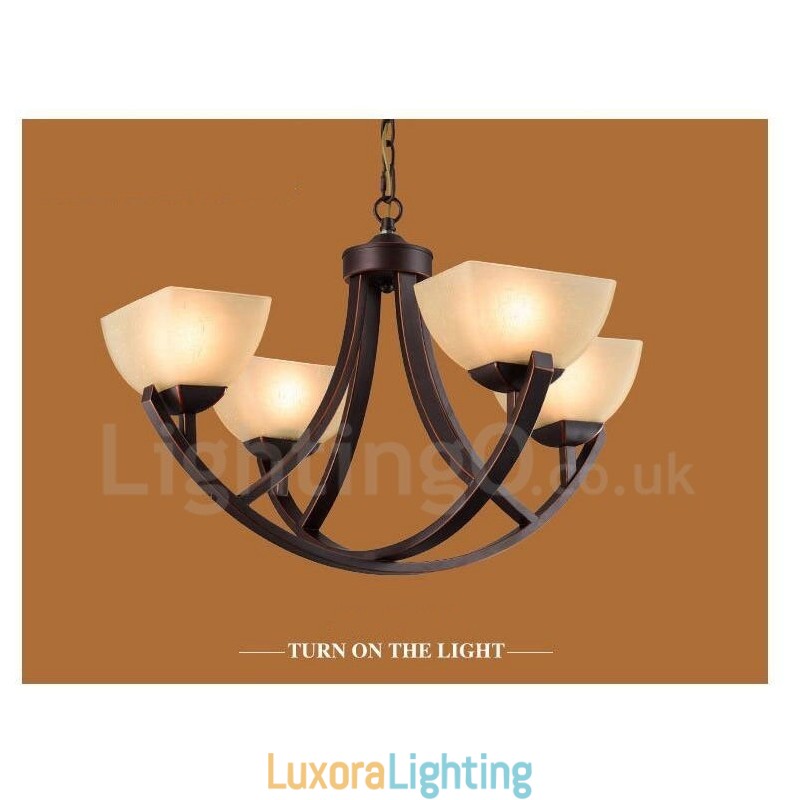 Designer Touch Decorative 4 Light Rustic Lodge Integrated Metal Chandelier