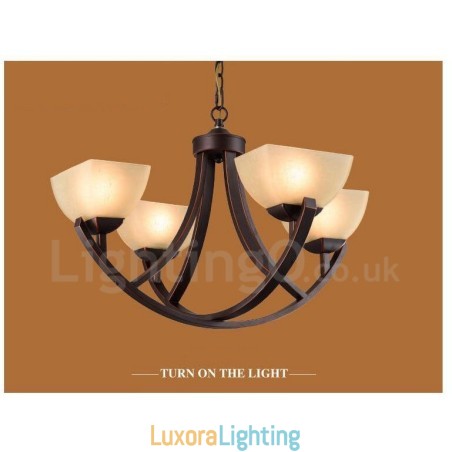 Designer Touch Decorative 4 Light Rustic Lodge Integrated Metal Chandelier