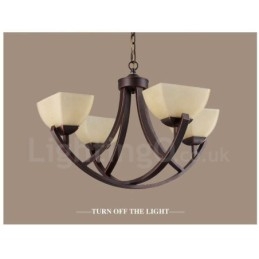 Designer Touch Decorative 4 Light Rustic Lodge Integrated Metal Chandelier