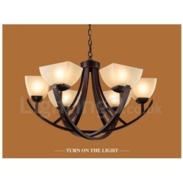 Designer Touch Decorative 6 Light Rustic Lodge Integrated Metal Chandelier
