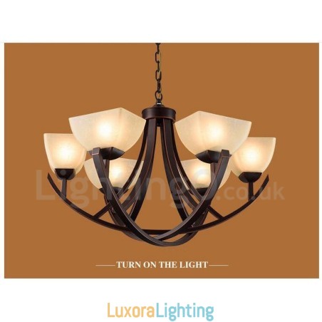 Designer Touch Decorative 6 Light Rustic Lodge Integrated Metal Chandelier