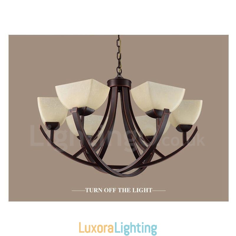 Designer Touch Decorative 6 Light Rustic Lodge Integrated Metal Chandelier