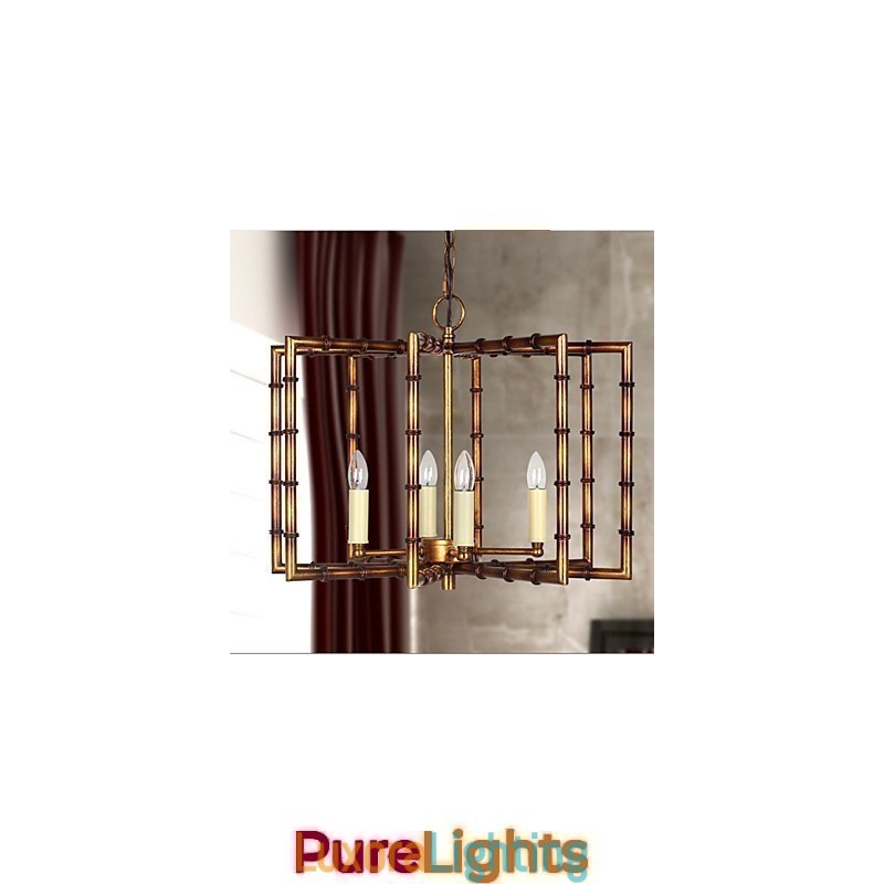 Designer Touch Decorative American Country Simple Antique Copper Iron Chandelier Chandelier Creative