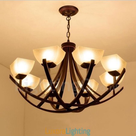 Designer Touch Decorative 8 Light Rustic Lodge Integrated Metal Chandelier