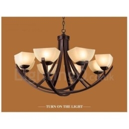 Designer Touch Decorative 8 Light Rustic Lodge Integrated Metal Chandelier