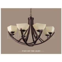 Designer Touch Decorative 8 Light Rustic Lodge Integrated Metal Chandelier