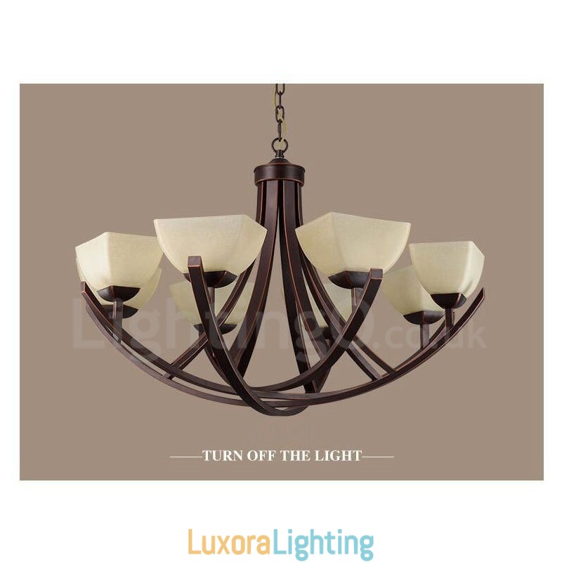 Designer Touch Decorative 8 Light Rustic Lodge Integrated Metal Chandelier