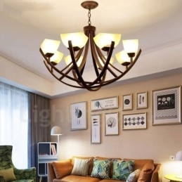 Designer Touch Decorative 8 Light Rustic Lodge Integrated Metal Chandelier