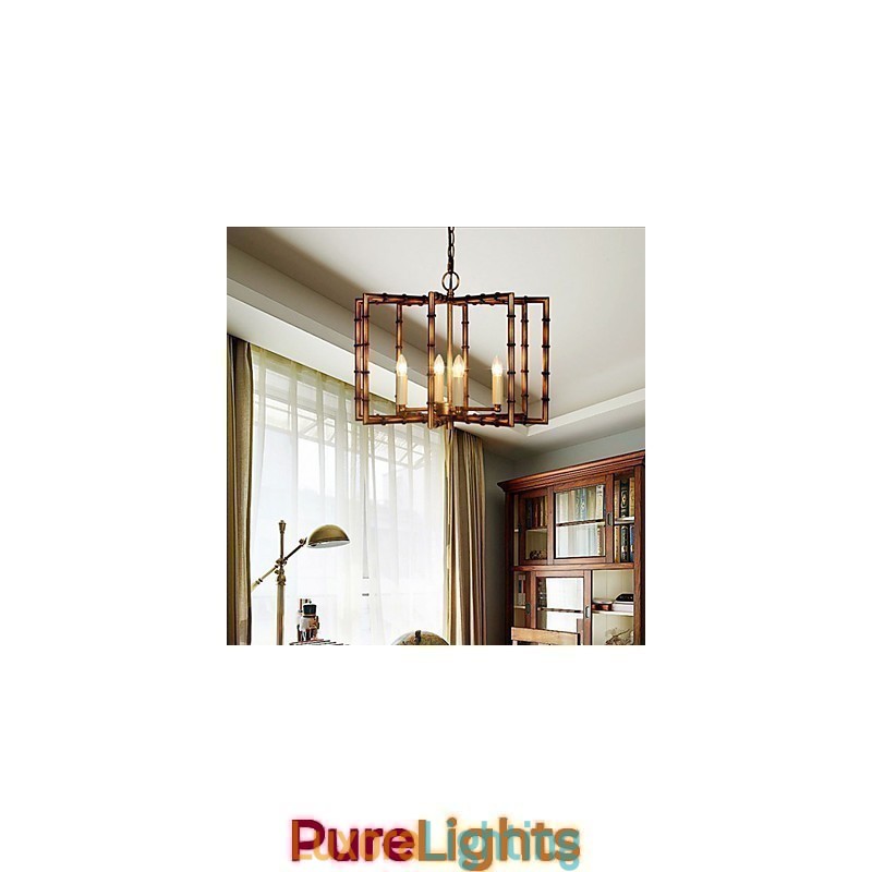 Designer Touch Decorative American Country Simple Antique Copper Iron Chandelier Chandelier Creative