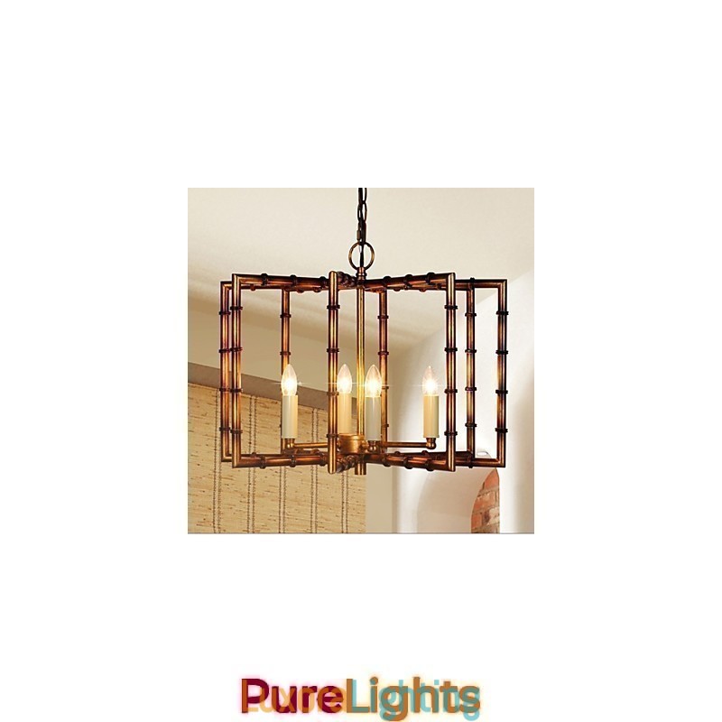 Designer Touch Decorative American Country Simple Antique Copper Iron Chandelier Chandelier Creative