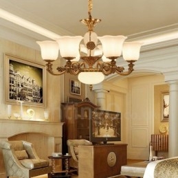 Designer Touch Decorative 6 Light Traditional Classic Integrated Metal Luxury Chandelier