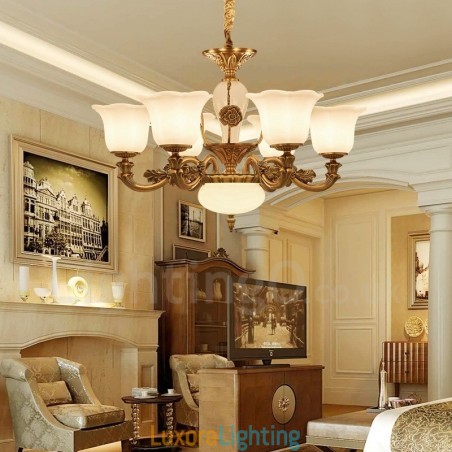 Designer Touch Decorative 6 Light Traditional Classic Integrated Metal Luxury Chandelier