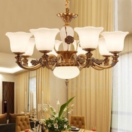 Designer Touch Decorative 8 Light Traditional Classic Integrated Metal Luxury Chandelier