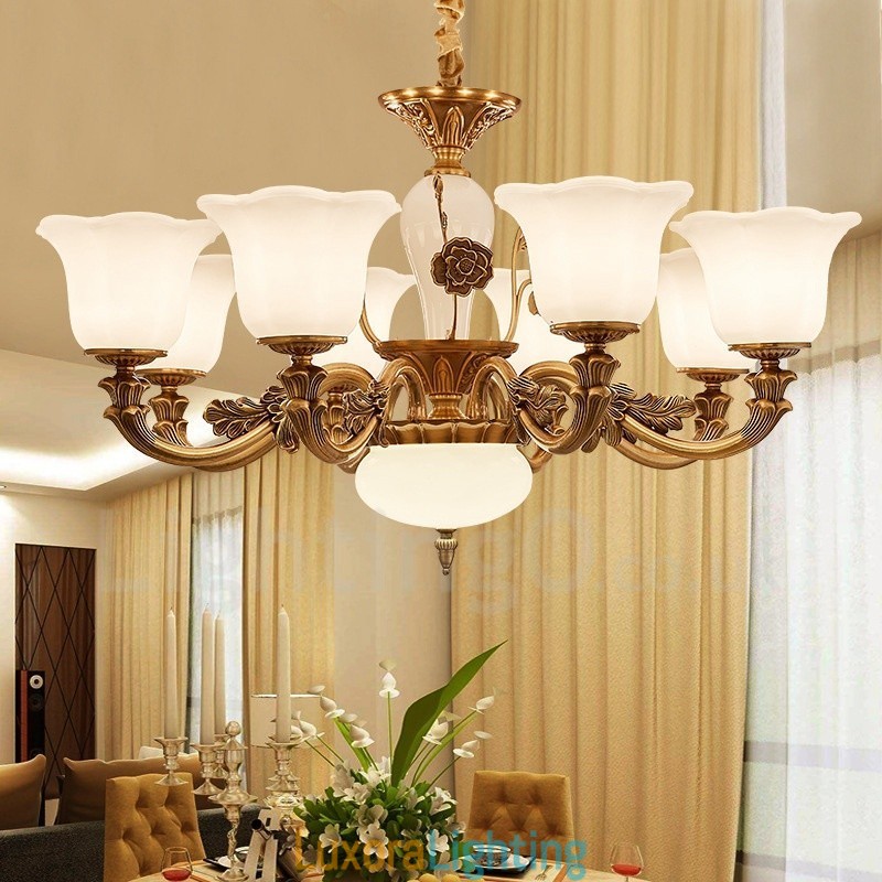 Designer Touch Decorative 8 Light Traditional Classic Integrated Metal Luxury Chandelier
