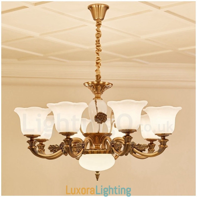 Designer Touch Decorative 8 Light Traditional Classic Integrated Metal Luxury Chandelier