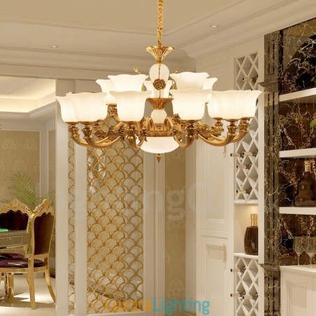 Designer Touch Decorative 15 Light Traditional Classic Integrated Metal Luxury Chandelier