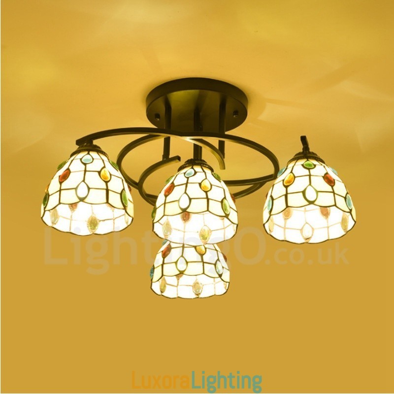Designer Touch Decorative 4 Light Mediterranean Style Integrated Chandelier