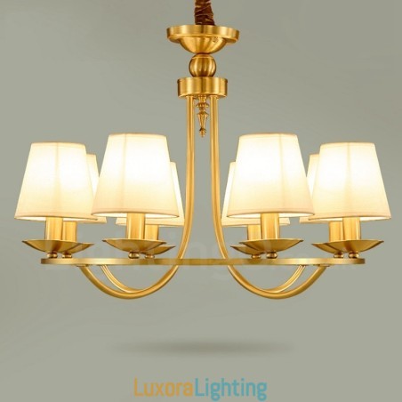 Designer Touch Decorative Brass 8 Light Rustic Lodge Integrated Metal Copper Chandelier