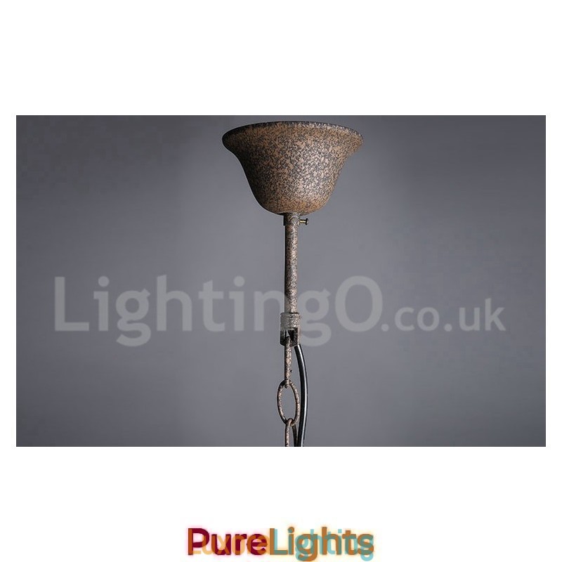 Designer Touch Decorative Diameter 60CM 80CM Vintage Crystal Painting Metal Chandelier Rusty Colour Pendant Light