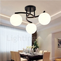 Designer Touch Decorative 3 Light Rustic Lodge Integrated Chandelier with Glass Shade