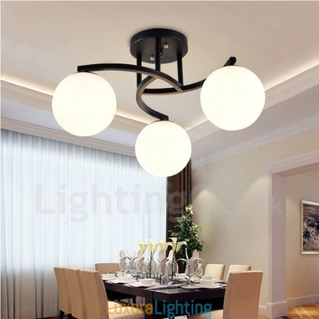 Designer Touch Decorative 3 Light Rustic Lodge Integrated Chandelier with Glass Shade