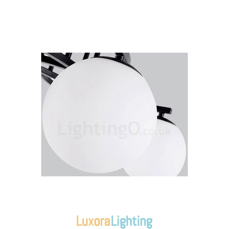 Designer Touch Decorative 5 Light Rustic Lodge Integrated Chandelier with Glass Shade