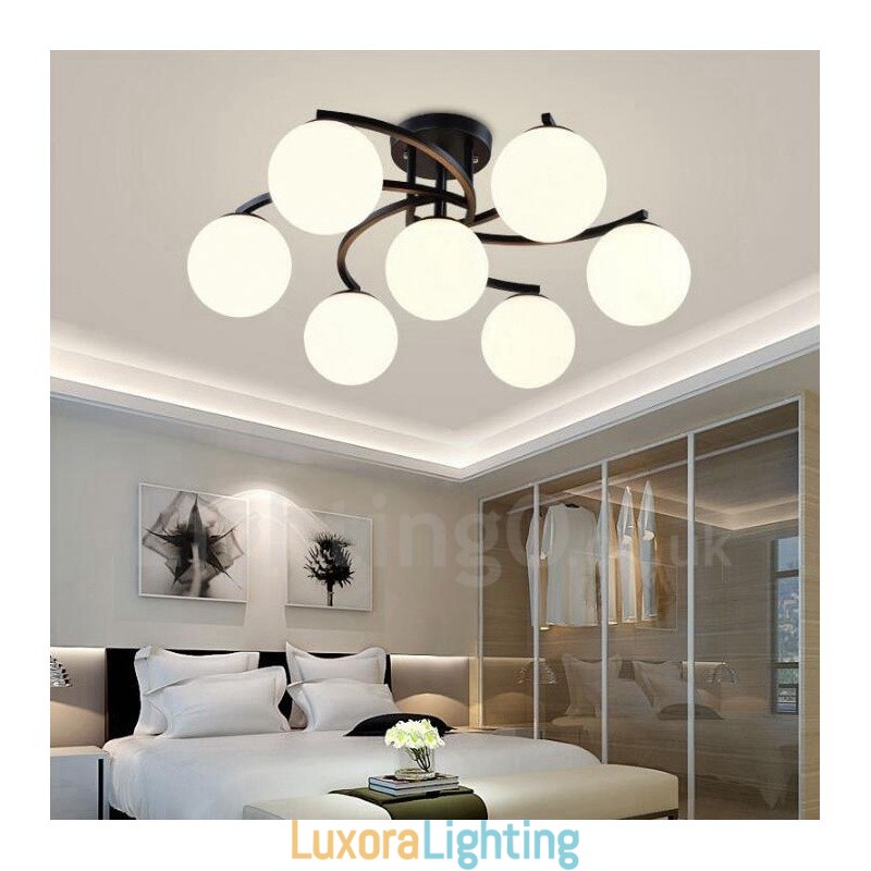 Designer Touch Decorative 7 Light Rustic Lodge Integrated Chandelier with Glass Shade