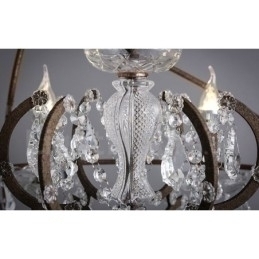 Designer Touch Decorative Diameter 60CM 80CM Vintage Crystal Painting Metal Chandelier Rusty Colour Pendant Light