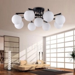 Designer Touch Decorative 9 Light Rustic Lodge Integrated Chandelier with Glass Shade