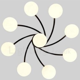 Designer Touch Decorative 9 Light Rustic Lodge Integrated Chandelier with Glass Shade