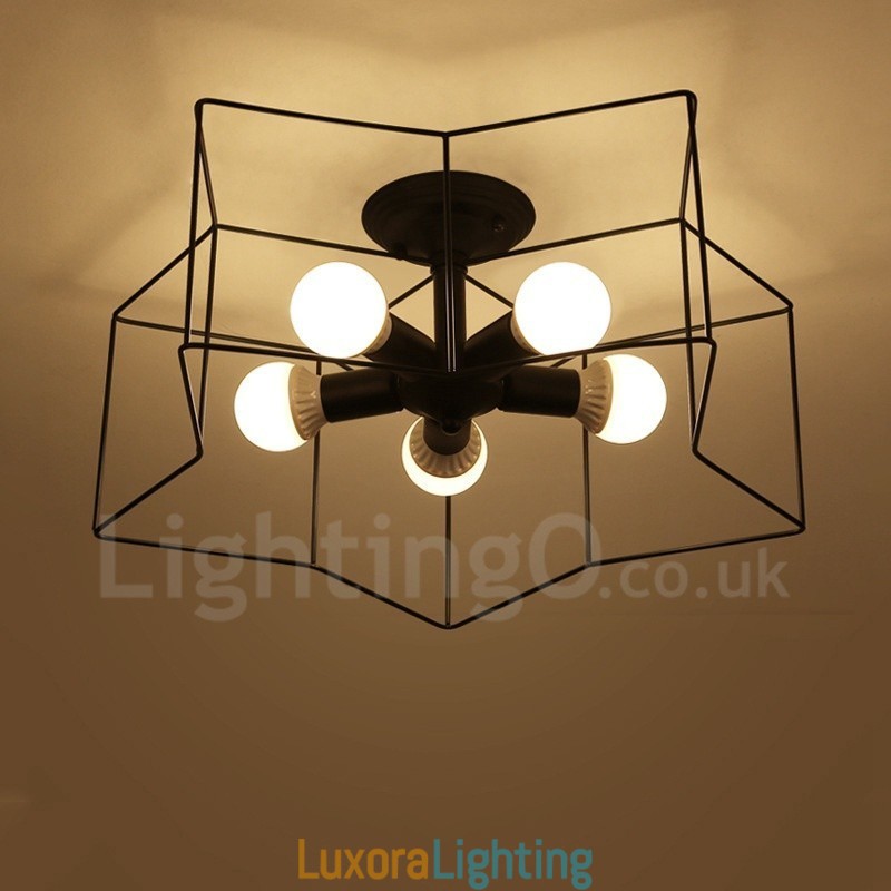 Designer Touch Decorative 5 Light Rustic Lodge Integrated Chandelier