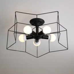 Designer Touch Decorative 5 Light Rustic Lodge Integrated Chandelier