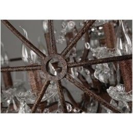 Designer Touch Decorative Diameter 60CM 80CM Vintage Crystal Painting Metal Chandelier Rusty Colour Pendant Light