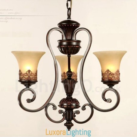 Designer Touch Decorative 3 Light Rustic Lodge Integrated Metal Chandelier