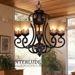 Designer Touch Decorative 5 Light Rustic Lodge Integrated Metal Chandelier