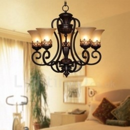 Designer Touch Decorative 5 Light Rustic Lodge Integrated Metal Chandelier