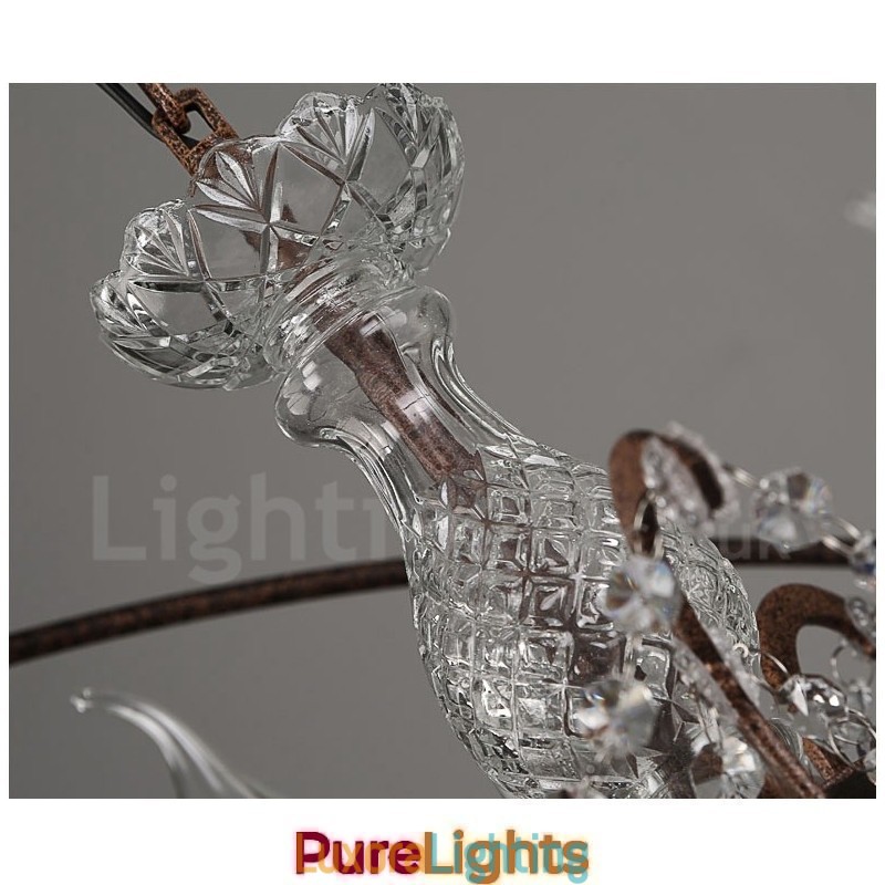 Designer Touch Decorative Diameter 60CM 80CM Vintage Crystal Painting Metal Chandelier Rusty Colour Pendant Light