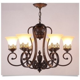 Designer Touch Decorative 6 Light Rustic Lodge Integrated Metal Chandelier