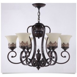 Designer Touch Decorative 6 Light Rustic Lodge Integrated Metal Chandelier