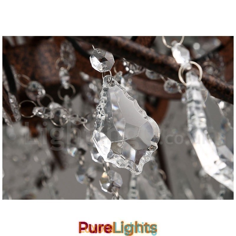 Designer Touch Decorative Diameter 60CM 80CM Vintage Crystal Painting Metal Chandelier Rusty Colour Pendant Light